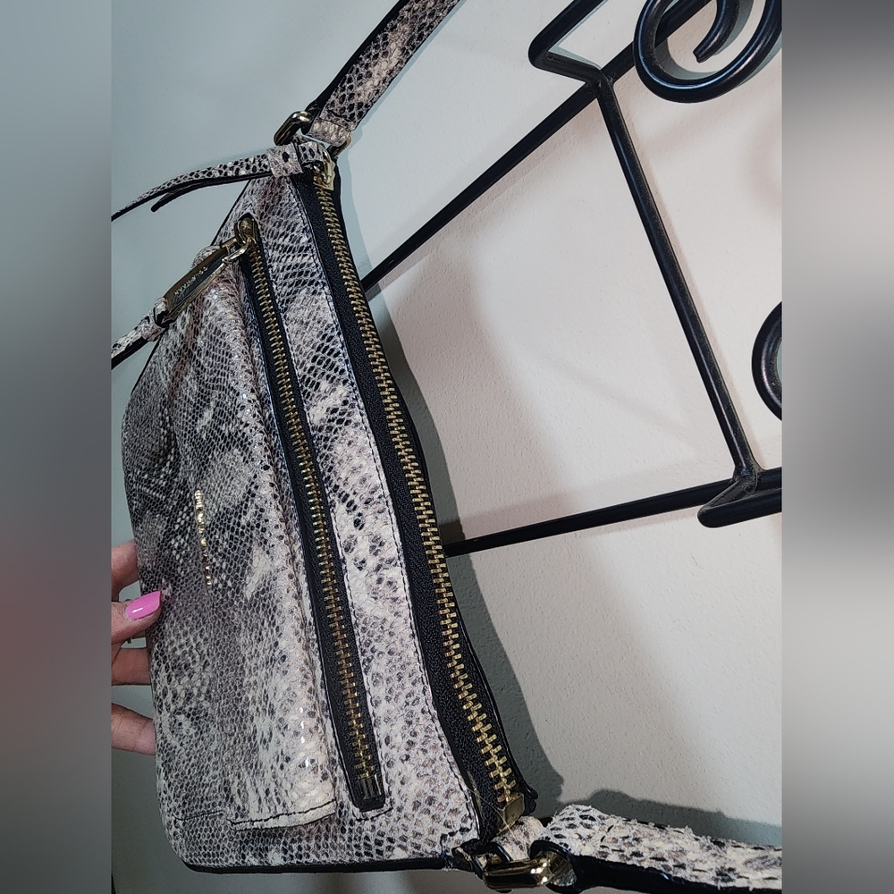 Cole Haan Snake Skin Print Leather Crossbody Purse - Picture 8 of 14